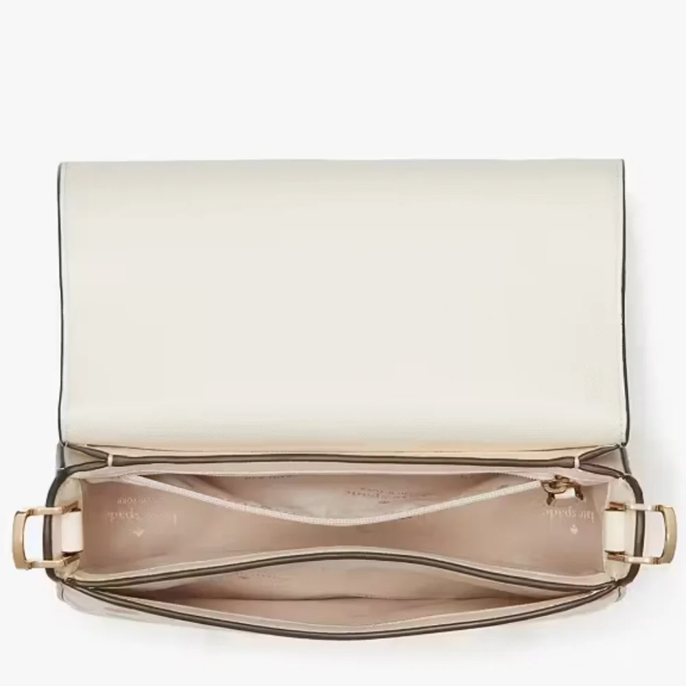 🍓▪️Kate Spade▪️ Madison Strawberry Vine Printed Saffiano Saddle Bag, Cream